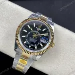 Super Clone Rolex Sky-Dweller Bright black Dial 336933 Oyster — clasp and links