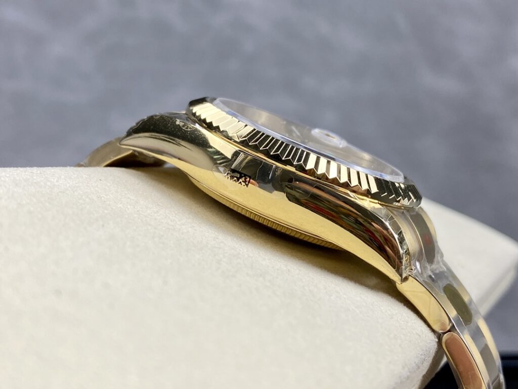 Super Clone Rolex Sky-Dweller Intense white Dial 336938 — on leather display
