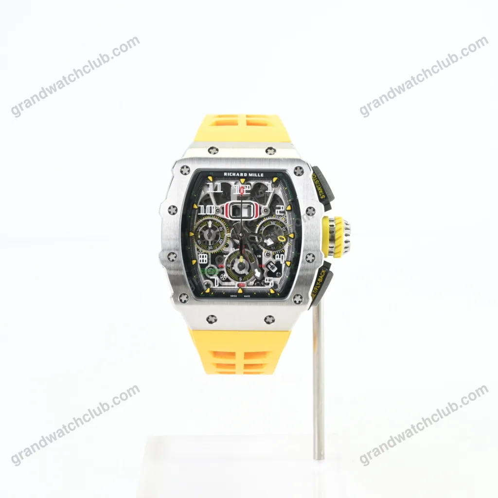 Swiss Super Clone Richard Mille RM 11-03 Titanium Yellow Strap 44mm