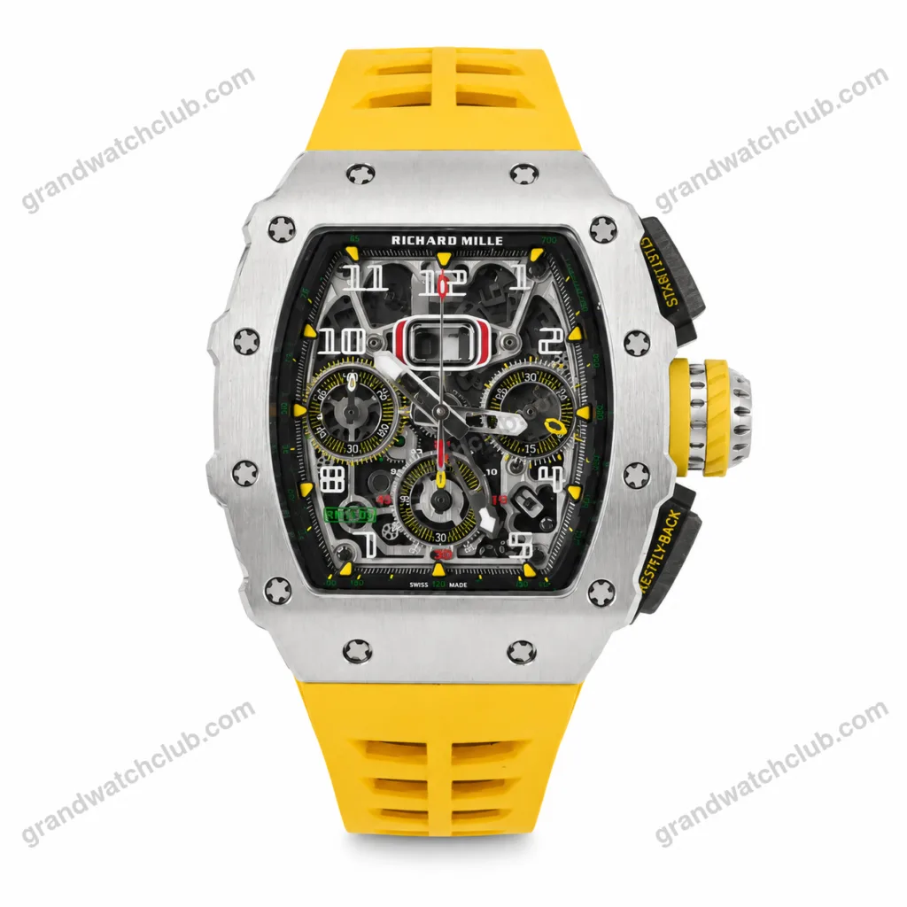 Swiss Super Clone Richard Mille RM 11-03 Titanium Yellow Strap 44mm