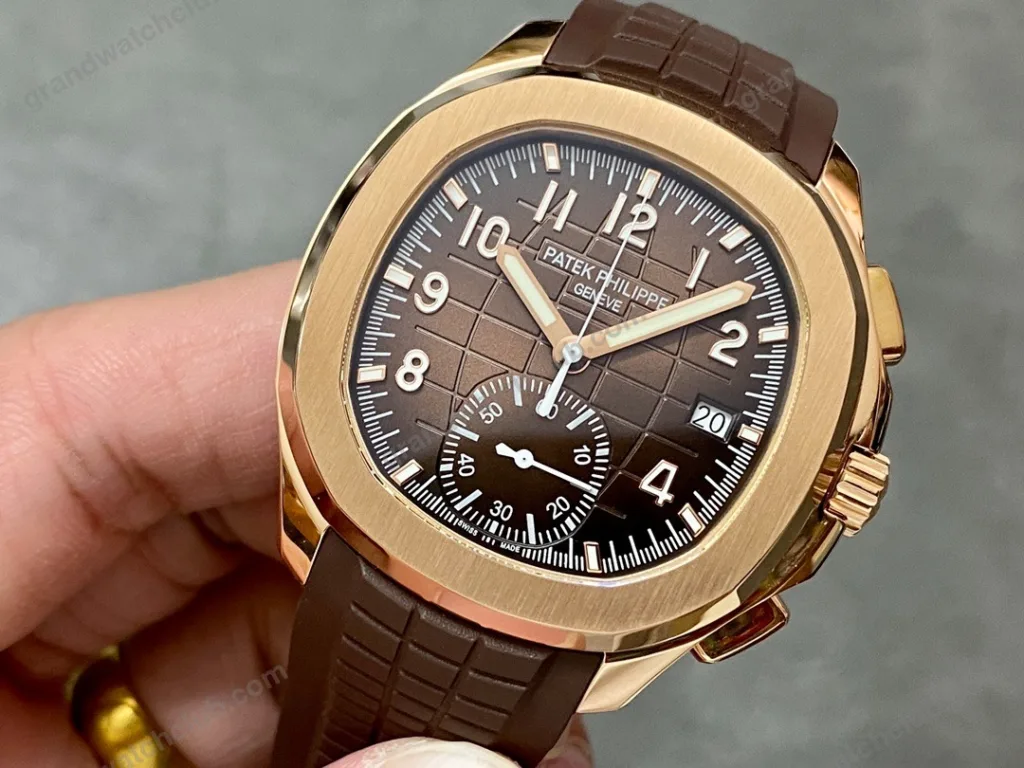 Super Clone Patek Philippe Aquanaut Chronograph 5968R-001 Brown Dial Rose Gold 42.2mm – Swiss SuperClone