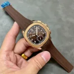 Super Clone Patek Philippe Aquanaut Chronograph 5968R-001 Brown Dial Rose Gold 42.2mm – Swiss SuperClone