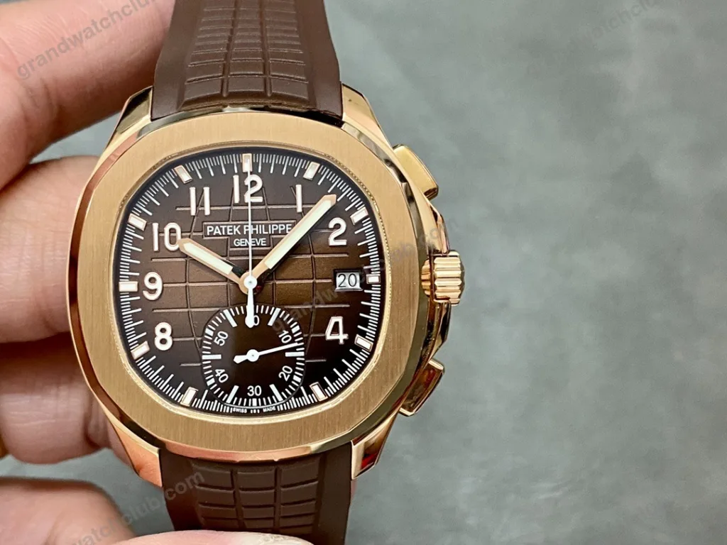 Super Clone Patek Philippe Aquanaut Chronograph 5968R-001 Brown Dial Rose Gold 42.2mm – Swiss SuperClone