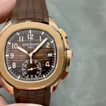 Super Clone Patek Philippe Aquanaut Chronograph 5968R-001 Brown Dial Rose Gold 42.2mm – Swiss SuperClone