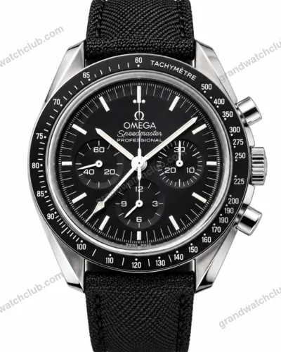 Super Clone Omega Speedmaster Moonwatch Professional 42mm Black Dial Black Fabric Strap – Swiss SuperClone