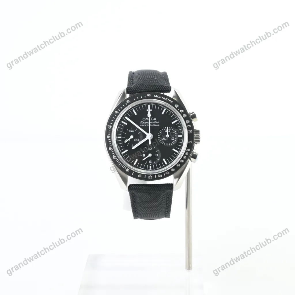 Super Clone Omega Speedmaster Moonwatch Professional 42mm Black Dial Black Fabric Strap – Swiss SuperClone