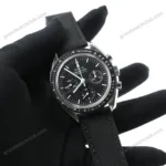 Super Clone Omega Speedmaster Moonwatch Professional 42mm Black Dial Black Fabric Strap – Swiss SuperClone