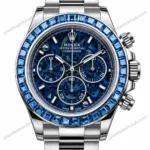 Super Clone Rolex Cosmograph Daytona Artisans de Genève Blue Skeleton Sapphire Bezel 116520 – Swiss SuperClone