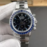 Super Clone Rolex Cosmograph Daytona Blue Sapphire Diamond Bezel Black Dial 116520 – Swiss SuperClone - photo 9