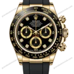 Super Clone Rolex Cosmograph Daytona Bright Black Golden Diamond Dial 126518LN – Swiss SuperClone