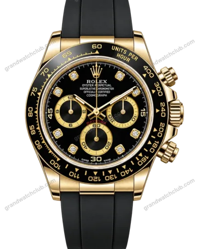Super Clone Rolex Cosmograph Daytona Bright Black Golden Diamond Dial 126518LN – Swiss SuperClone