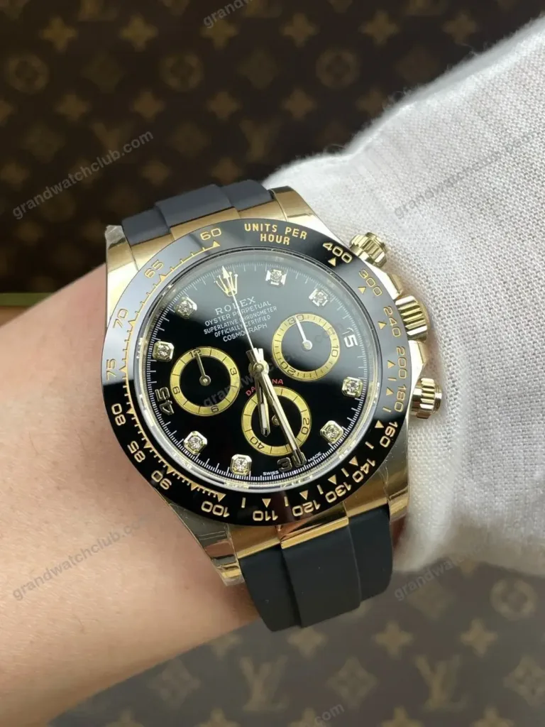 Super Clone Rolex Cosmograph Daytona Bright Black Golden Diamond Dial 126518LN – Swiss SuperClone - photo 7
