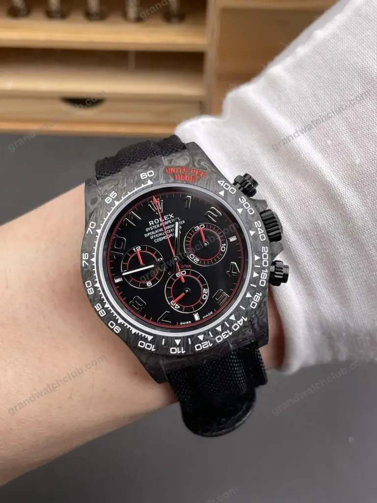 Super Clone Rolex Cosmograph Daytona DIW Carbon Arabic Red 116500LN – Swiss SuperClone - photo 1