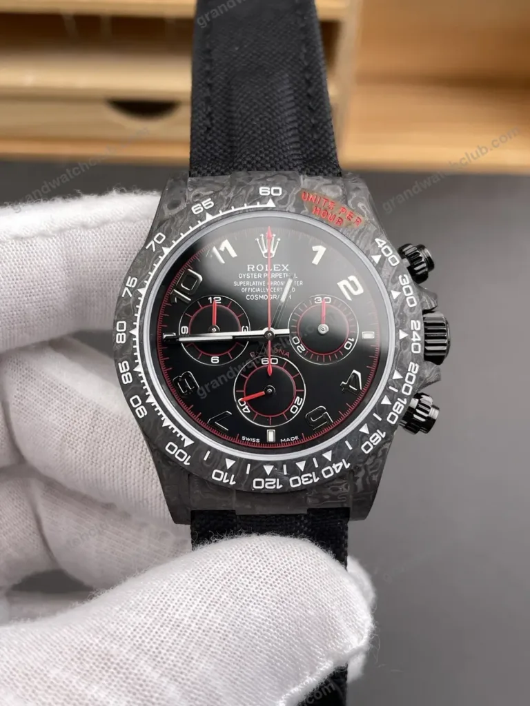 Super Clone Rolex Cosmograph Daytona DIW Carbon Arabic Red 116500LN – Swiss SuperClone - photo 7