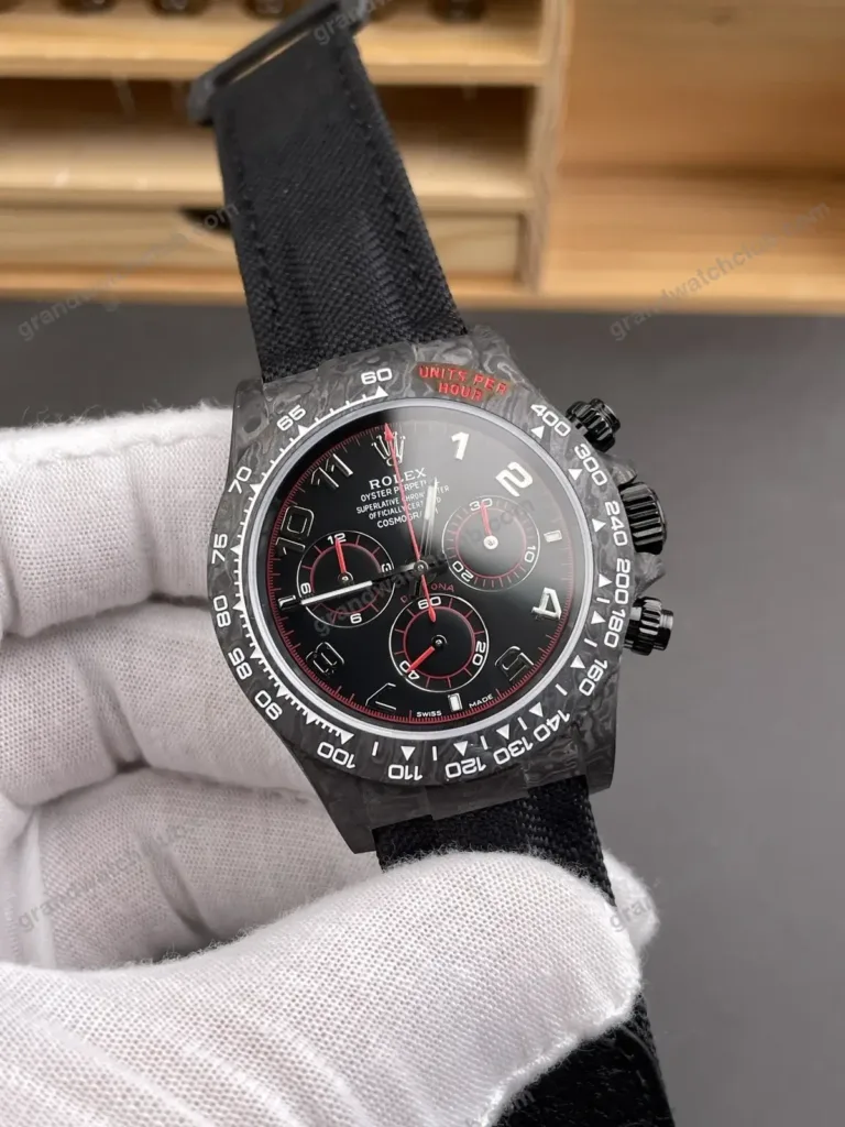 Super Clone Rolex Cosmograph Daytona DIW Carbon Arabic Red 116500LN – Swiss SuperClone - photo 8