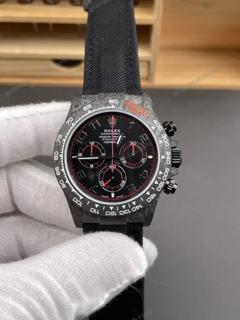 Super Clone Rolex Cosmograph Daytona DIW Carbon Arabic Red 116500LN – Swiss SuperClone - photo 9