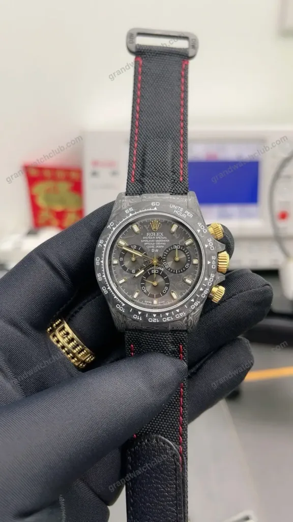 Super Clone Rolex Cosmograph Daytona DIW Carbon Gold Accent 116500LN – Swiss SuperClone - photo 6