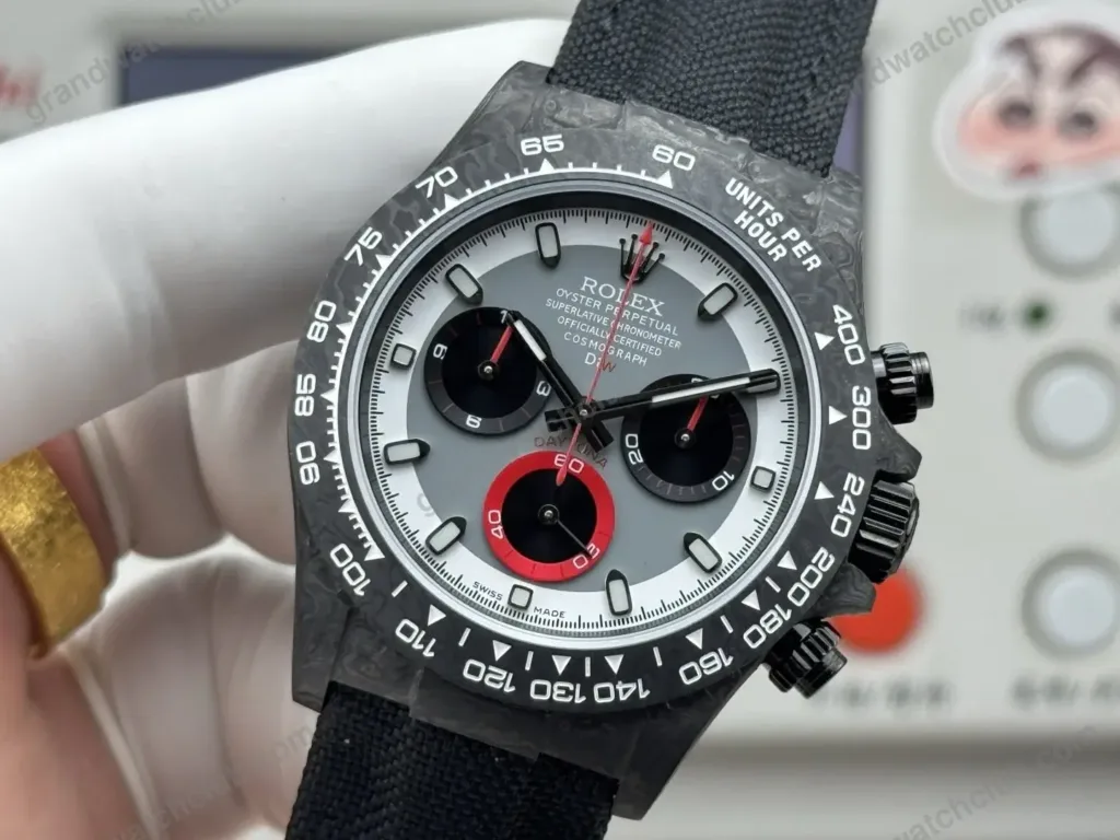 Super Clone Rolex Cosmograph Daytona DIW Carbon Grey Red Panda 116500LN – Swiss SuperClone - photo 5