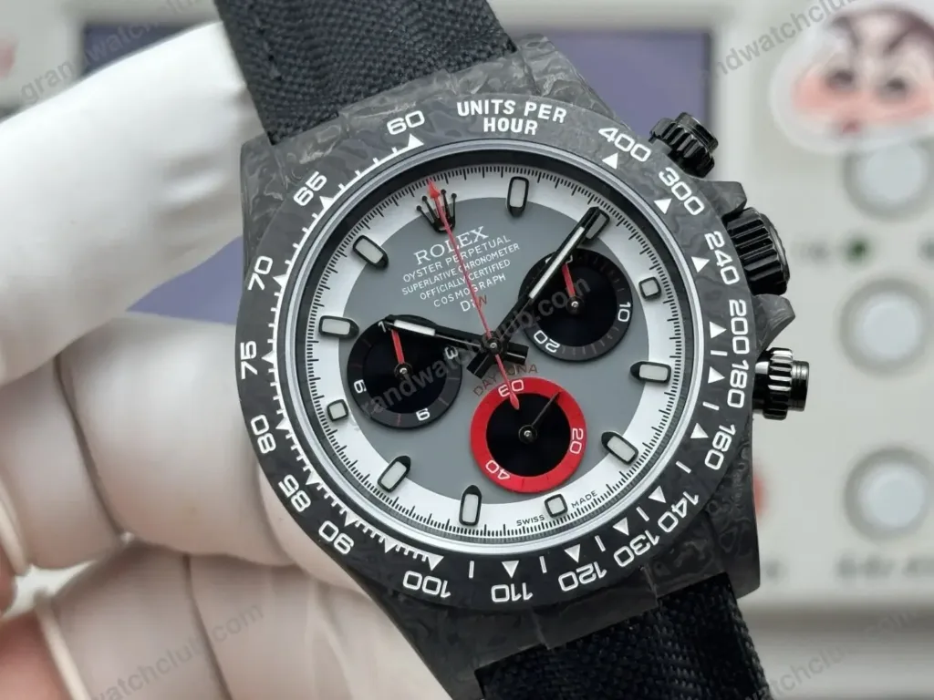 Super Clone Rolex Cosmograph Daytona DIW Carbon Grey Red Panda 116500LN – Swiss SuperClone - photo 6