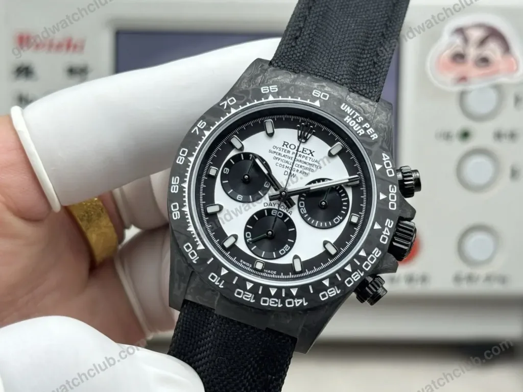 Super Clone Rolex Cosmograph Daytona DIW Carbon Panda 116500LN – Swiss SuperClone - photo 7