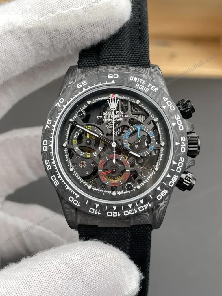 Super Clone Rolex Cosmograph Daytona DIW Carbon Skeleton Multicolor 116500LN – Swiss SuperClone - photo 7