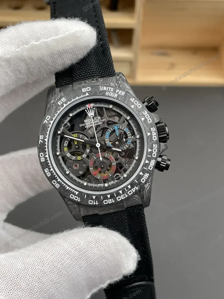 Super Clone Rolex Cosmograph Daytona DIW Carbon Skeleton Multicolor 116500LN – Swiss SuperClone - photo 8