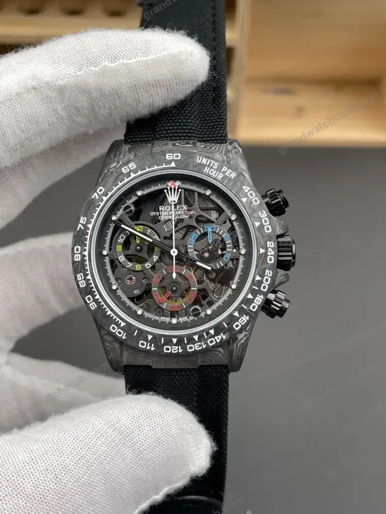 Super Clone Rolex Cosmograph Daytona DIW Carbon Skeleton Multicolor 116500LN – Swiss SuperClone - photo 9