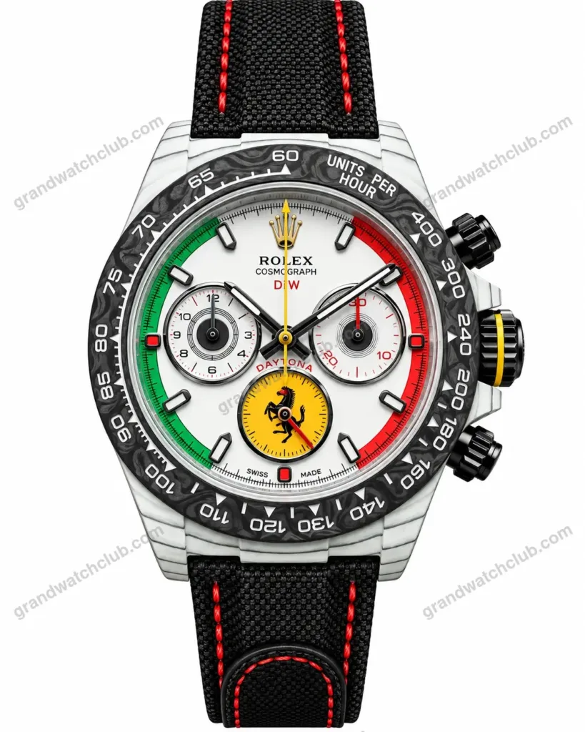 Super Clone Rolex Cosmograph Daytona DIW Ferrari Edition 116500LN – Swiss SuperClone