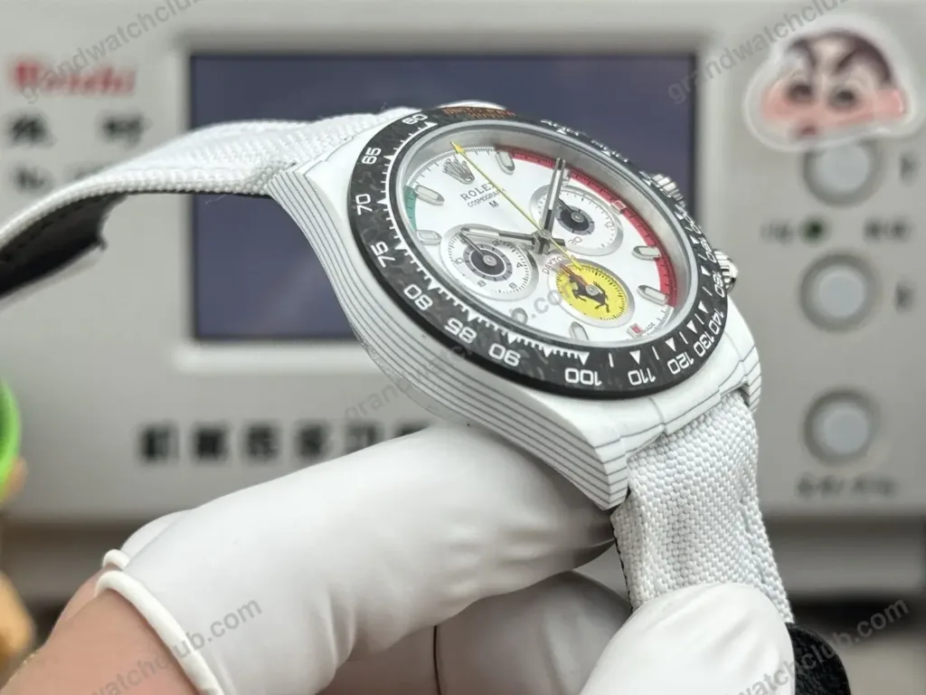 Super Clone Rolex Cosmograph Daytona DIW Ferrari White Carbon 116500LN – Swiss SuperClone - photo 4