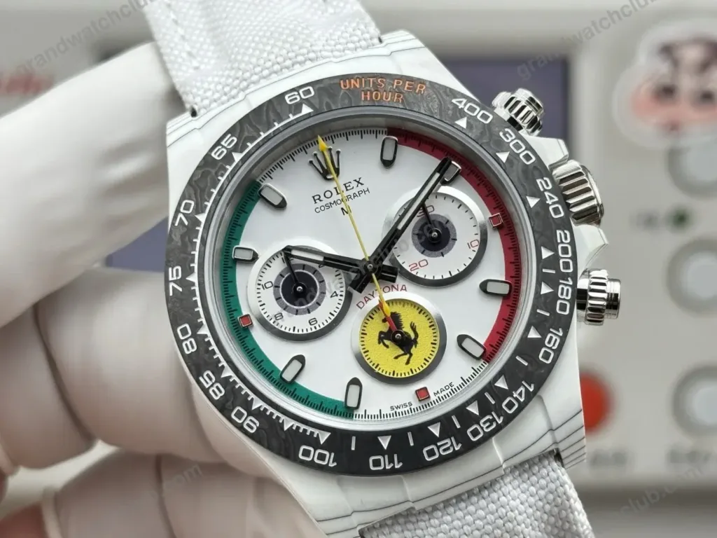 Super Clone Rolex Cosmograph Daytona DIW Ferrari White Carbon 116500LN – Swiss SuperClone - photo 6