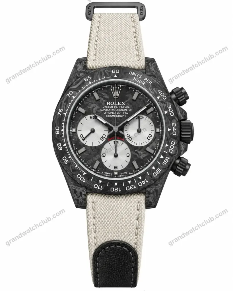 Super Clone Rolex Cosmograph Daytona DIW Forged Carbon 116500LN Grey Dial 40 mm – Swiss SuperClone