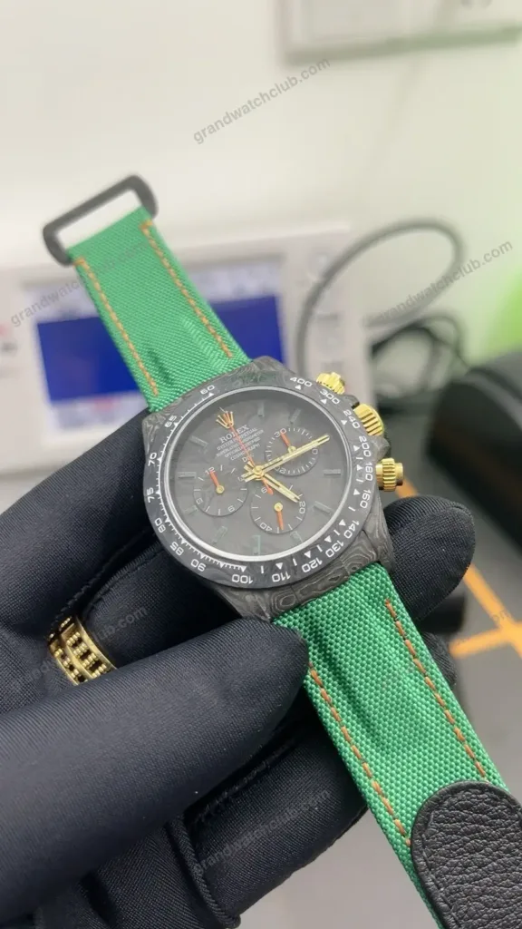 Super Clone Rolex Cosmograph Daytona DIW Forged Carbon Green 116500LN 40 mm – Swiss SuperClone - photo 4