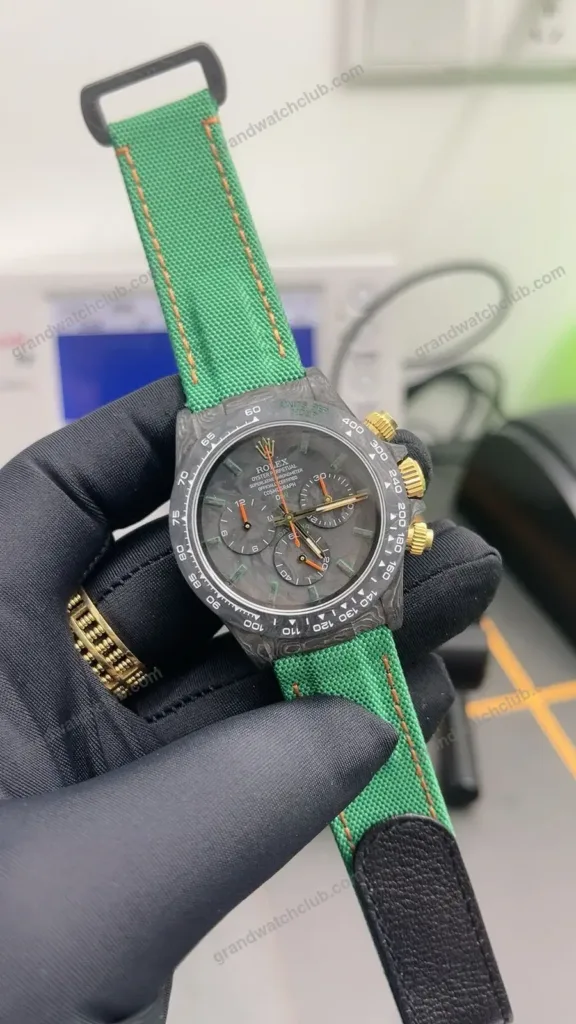 Super Clone Rolex Cosmograph Daytona DIW Forged Carbon Green 116500LN 40 mm – Swiss SuperClone - photo 5