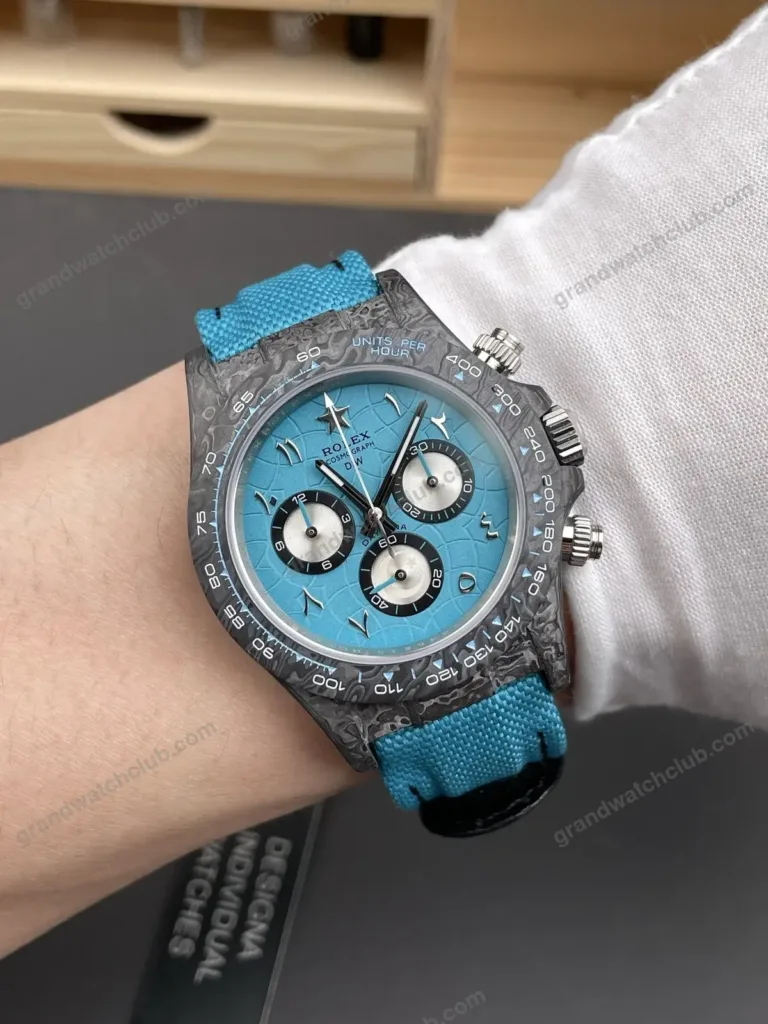 Super Clone Rolex Cosmograph Daytona DIW Turquoise Arabic Carbon 116500LN – Swiss SuperClone - photo 1