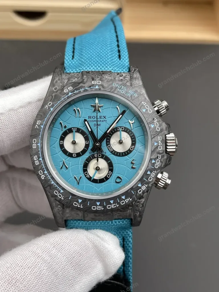 Super Clone Rolex Cosmograph Daytona DIW Turquoise Arabic Carbon 116500LN – Swiss SuperClone - photo 7