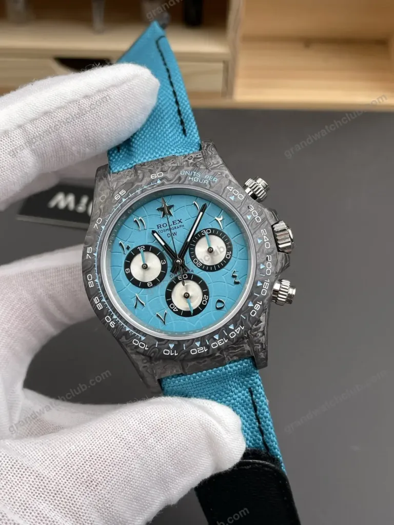 Super Clone Rolex Cosmograph Daytona DIW Turquoise Arabic Carbon 116500LN – Swiss SuperClone - photo 8