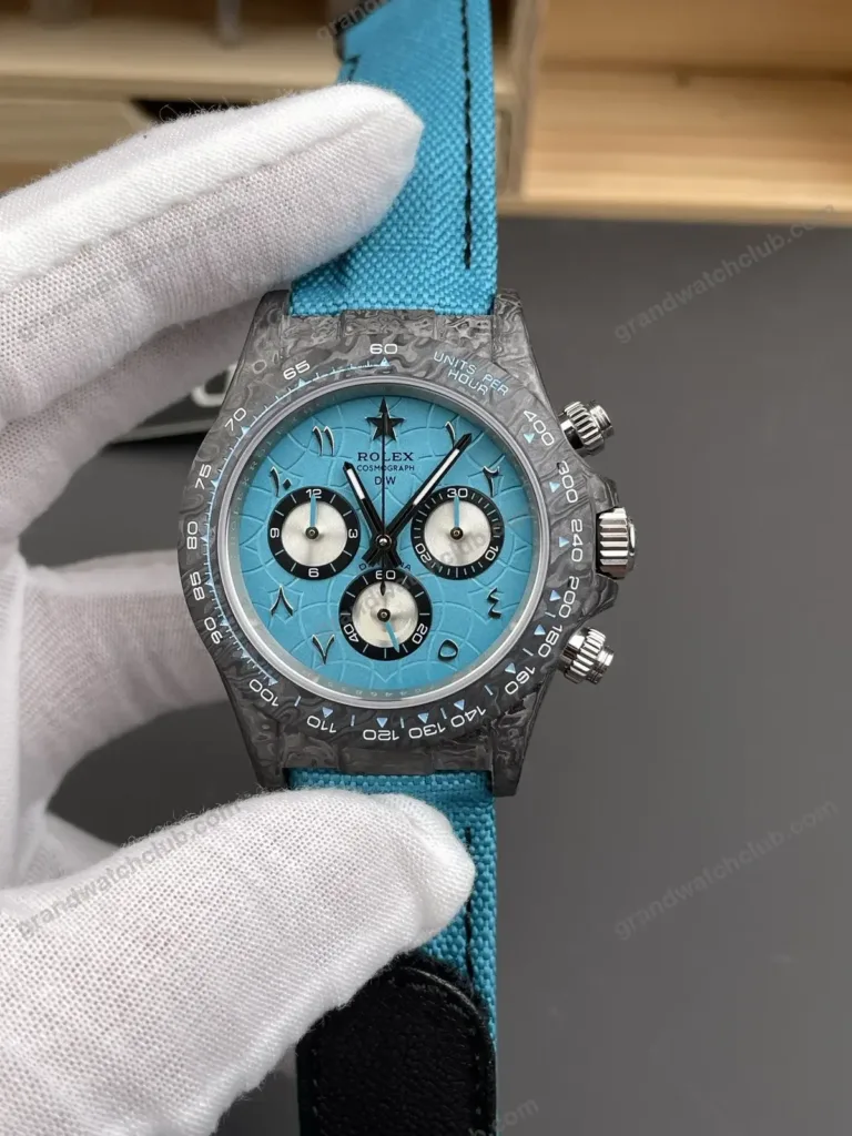 Super Clone Rolex Cosmograph Daytona DIW Turquoise Arabic Carbon 116500LN – Swiss SuperClone - photo 9