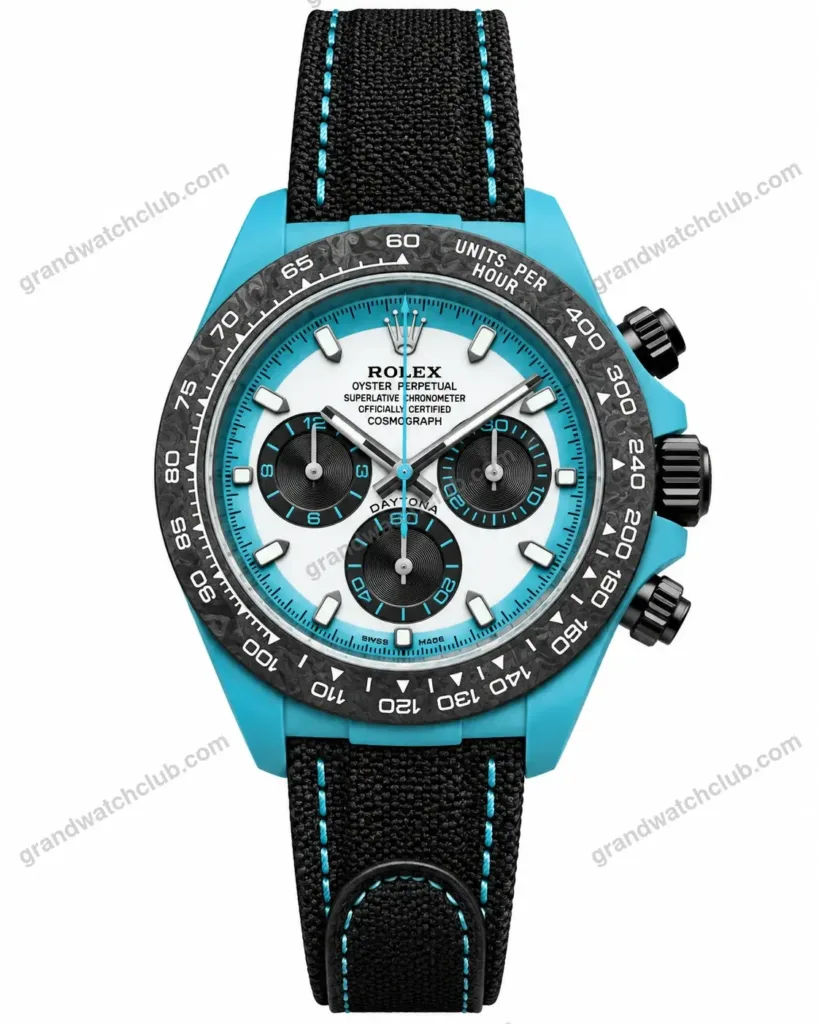 Super Clone Rolex Cosmograph Daytona DIW Turquoise Carbon Panda 116500LN – Swiss SuperClone