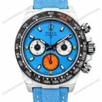 Super Clone Rolex Cosmograph Daytona DIW White Carbon Blue Orange Dial 116500LN – Swiss SuperClone