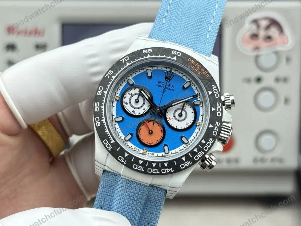 Super Clone Rolex Cosmograph Daytona DIW White Carbon Blue Orange Dial 116500LN – Swiss SuperClone - photo 7