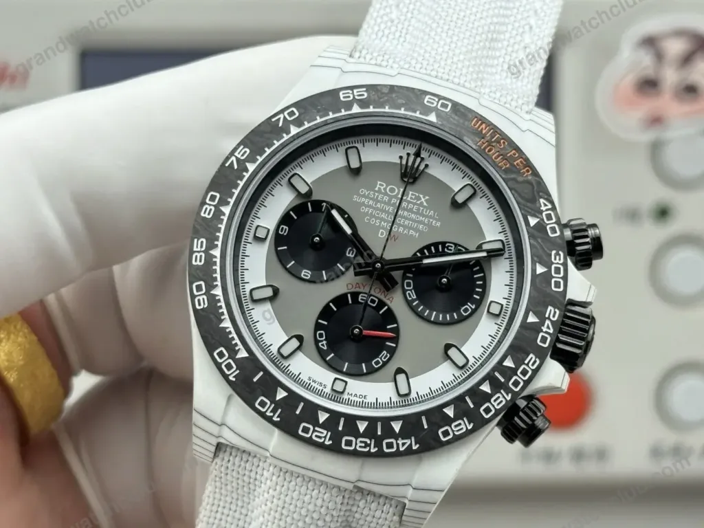 Super Clone Rolex Cosmograph Daytona DIW White Carbon Grey Panda 116500LN – Swiss SuperClone - photo 5