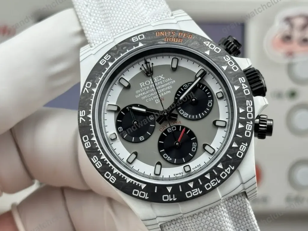 Super Clone Rolex Cosmograph Daytona DIW White Carbon Grey Panda 116500LN – Swiss SuperClone - photo 6