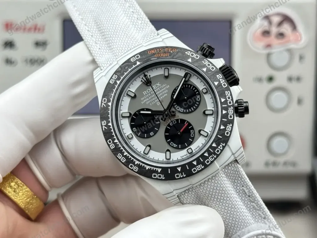 Super Clone Rolex Cosmograph Daytona DIW White Carbon Grey Panda 116500LN – Swiss SuperClone - photo 8