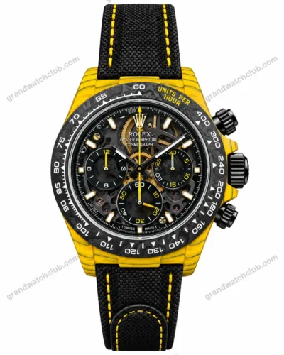 Super Clone Rolex Cosmograph Daytona DIW Yellow Carbon Skeleton 116500LN – Swiss SuperClone