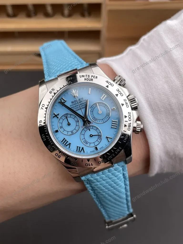 Super Clone Rolex Cosmograph Daytona Ice Blue Roman Dial 116520 – Swiss SuperClone - photo 9