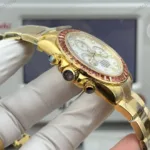Super Clone Rolex Cosmograph Daytona Mother of Pearl Diamond Dial Orange Sapphire Bezel 116578SACO – Swiss SuperClone - photo 3