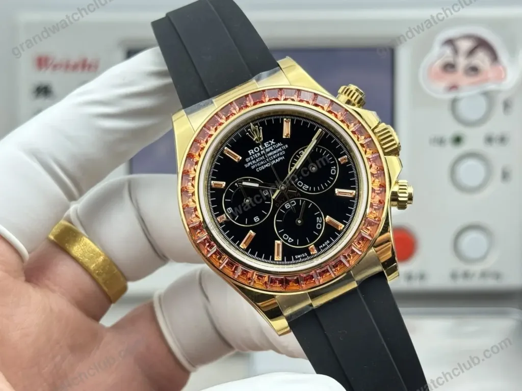 Super Clone Rolex Cosmograph Daytona Orange Sapphire Bezel Black Dial 116588SACO – Swiss SuperClone - photo 7