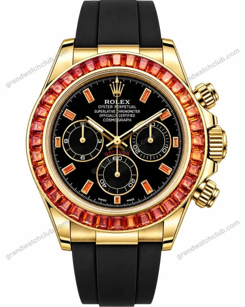 Super Clone Rolex Cosmograph Daytona Orange Sapphire Bezel Black Dial 116588SACO – Swiss SuperClone