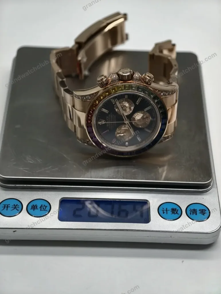 Super Clone Rolex Cosmograph Daytona Rainbow Everose Gold Black Dial 116595RBOW – Swiss SuperClone - photo 11