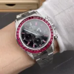 Super Clone Rolex Cosmograph Daytona Ruby Sapphire Bezel Black Dial 116520 – Swiss SuperClone - photo 2